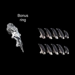 Exquisitely designed and crafted Eagle fingernail rings with a bonus rin…